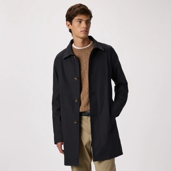 Quince Comfort Stretch Trench Coat - black